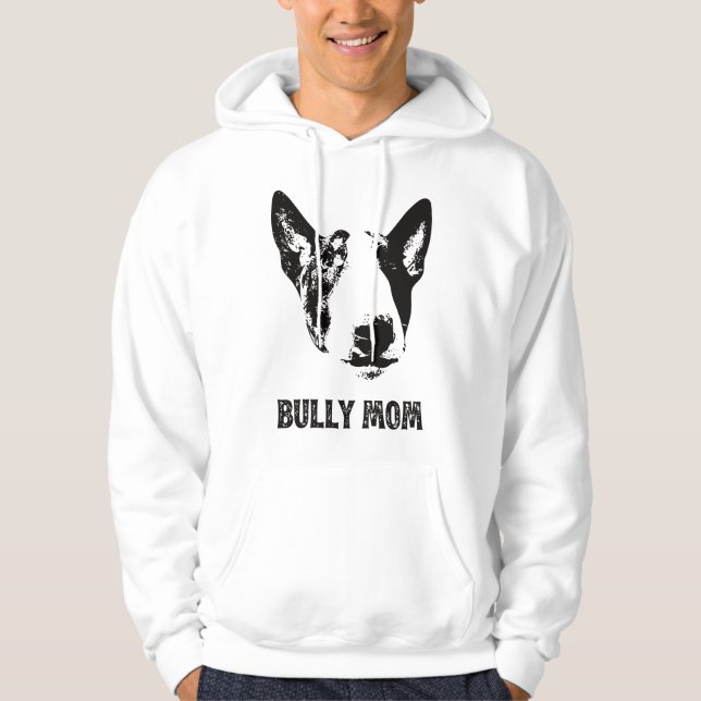 Moletom Mãe Bully das Mulheres - Mãe do Bull Terrier Inglê (Frente)