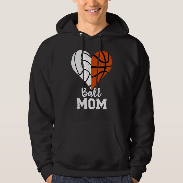 Moletom Mãe de Ball Mãe Coração de Voleibol (Frente)