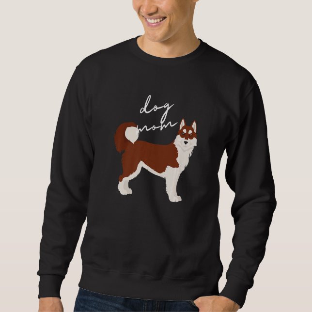 Moletom Mãe de Cachorro Husky Siberiano Vermelho e Branco  (Frente)