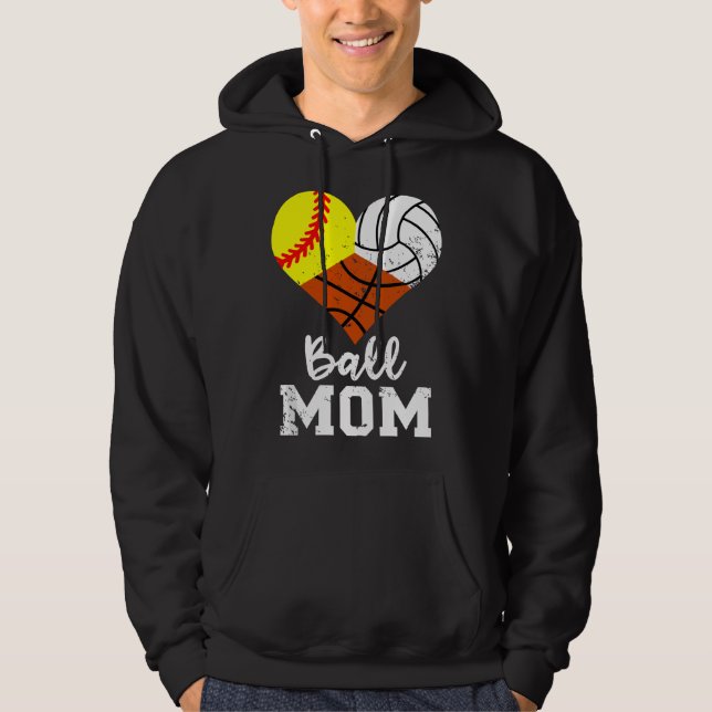 Moletom Mãe de Esporte Engraçada de Softbol Volei Basquete (Frente)