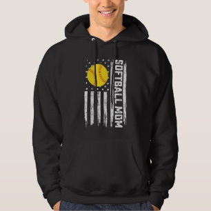 Moletom Mãe de Softbol Bandeira Americana dos EUA Vintage