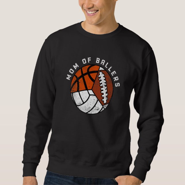 Moletom Mãe dos Atletas  Volei Basquetebol Futebol Mãe (Frente)