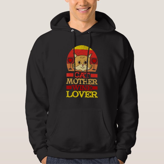 Moletom Mãe Gata E Bebendo De Provando De Vinho (Frente)