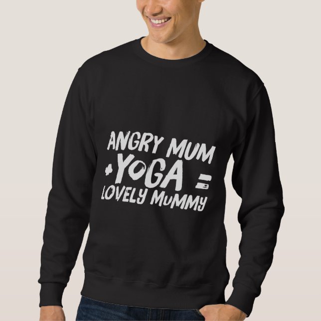 Moletom Mãe irritada +yoga = múmia adorável (Frente)