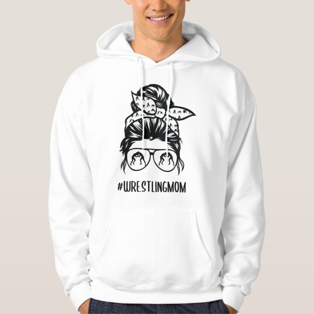 Moletom Mãe lutadora coque desarrumado óculos (Frente)