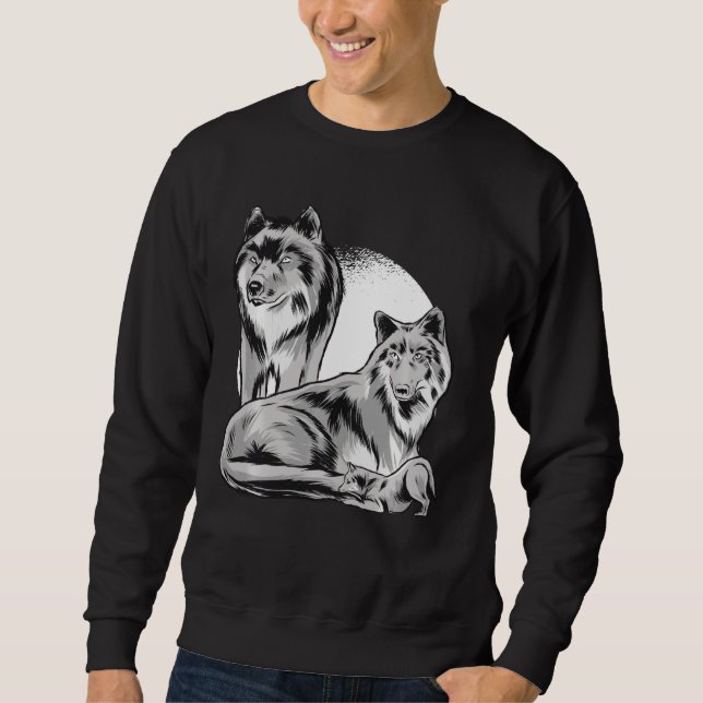 Moletom Mãe Mãe Nativa Do Lobo Americano E Lobo Bebê F (Frente)