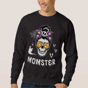Moletom Mãe Monstro Caveira Coque Desarrumado Assustador D