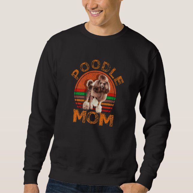 Moletom Mãe Poodle Retro Mamãe de Cachorro Pet Poodle (Frente)