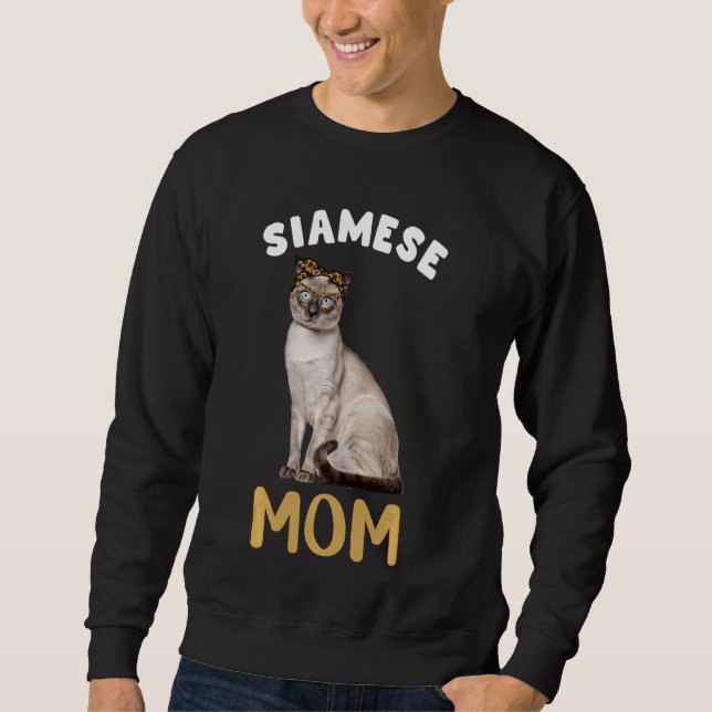 Moletom Mãe Siamesa Mama Proprietária Do Gato Leopard Impr (Frente)
