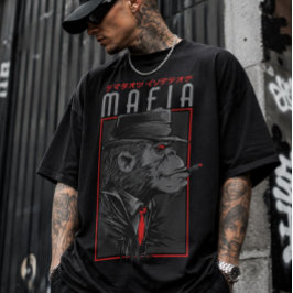 Moletom Mafia Monkey Smoking Cigar Graphic T-Shirt | Japan