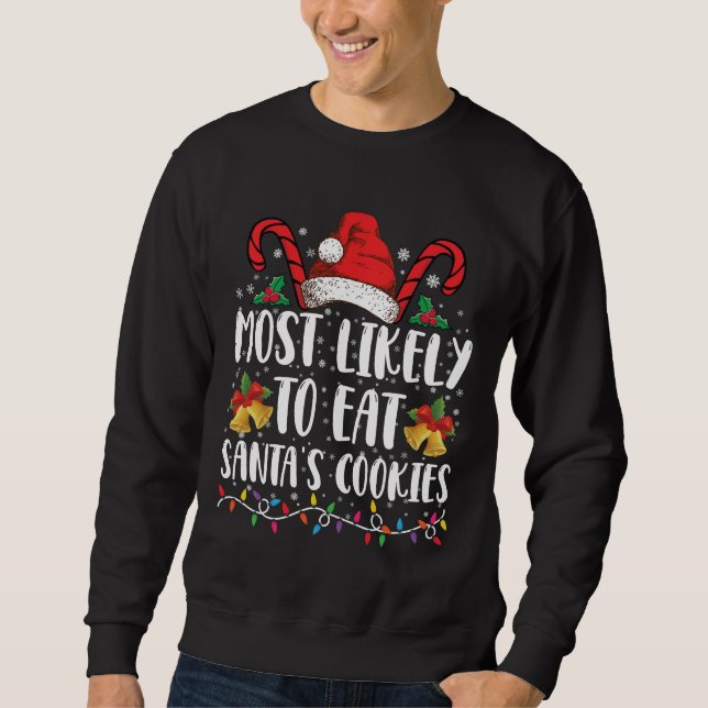 Moletom Mais Propenso a Comer os Biscoitos de Natal do Pap (Frente)