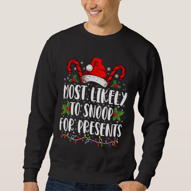 Moletom Mais Propenso a Espionar Presentes de Natal da Fam (Frente)