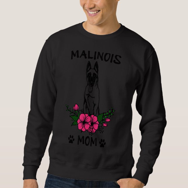 Moletom Malinois Mãe Cachorro Mãe Primavera Flor Cachorinh (Frente)