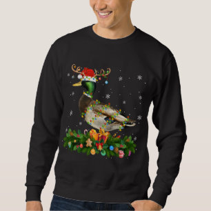 Moletom Mallard Duck Lover Reindeer Santa Hat Mallard Chri