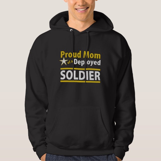 Moletom Mamã orgulhosa de um Hoodie distribuído do soldado (Frente)