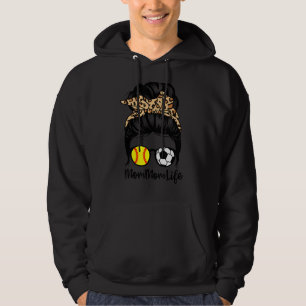 Moletom Mamãe Life Messaging Bun Hair Engraçado Futebol So