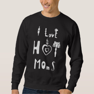 Moletom Mamãe White Heart I Love Hot Mães