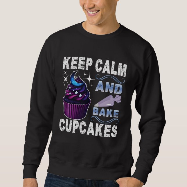 Moletom mantenha calma e cupcakes assares (Frente)