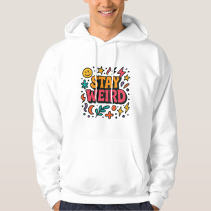 Moletom Mantenha-se esquisito, Hoodie Retro-Doodle
