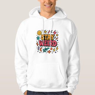 Moletom Mantenha-se esquisito, Hoodie Retro-Doodle