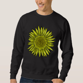 Moletom Mão De Girassol Amarelo Amarelo Floral Desenhada