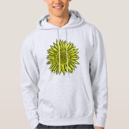 Moletom Mão De Girassol Amarelo Amarelo Floral Desenhada