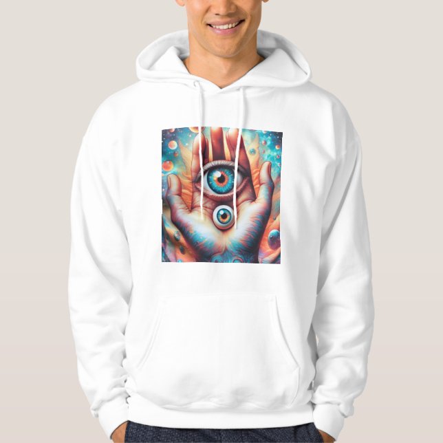 Moletom Mão Mística Segurando uma Arte de Terceiros Olhos  (Frente)