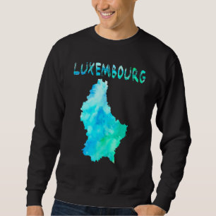 Moletom Mapa Colorido Isolado Do Luxemburgo Em Aquarela
