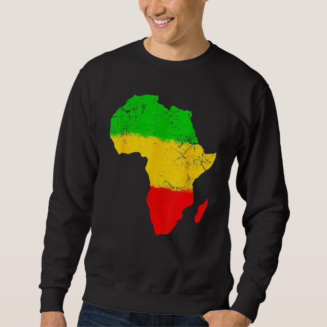 Moletom Mapa da África Mês da História Negra Afro Orgulho  (Frente)