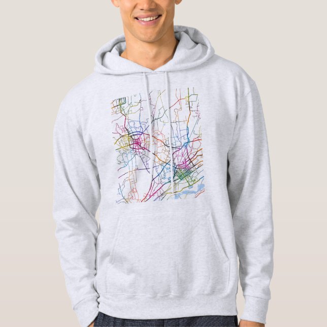 Moletom Mapa da Cidade de Bayannur na China (Frente)