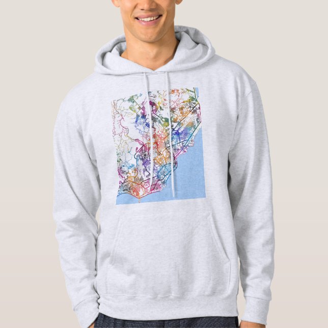 Moletom Mapa da Cidade de Davao Filipinas (Frente)