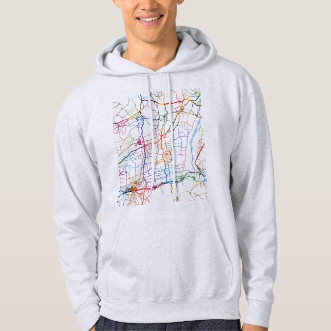 Moletom Mapa da Cidade de Weinan, China (Frente)