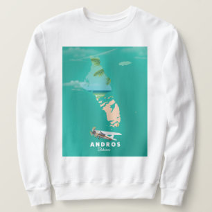 Moletom Mapa de férias de Andros Bahamas.