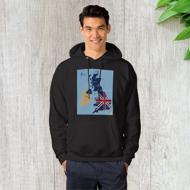 Moletom Mapa Do Excelente Reino Unido Mens Hoodie (Criador carregado)