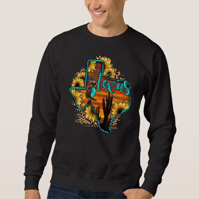 Moletom Mapa do Texas - Leopardo do leopardo sunset gemsto (Frente)