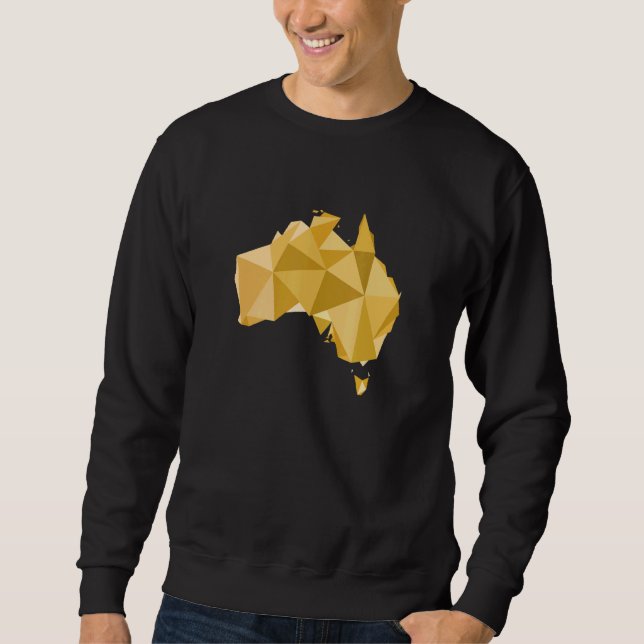Moletom Mapa Geométrico de Estilo de Polígono da Austrália (Frente)