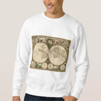 Moletom Mapa mundial antigo de Frederick de Wit em 1660