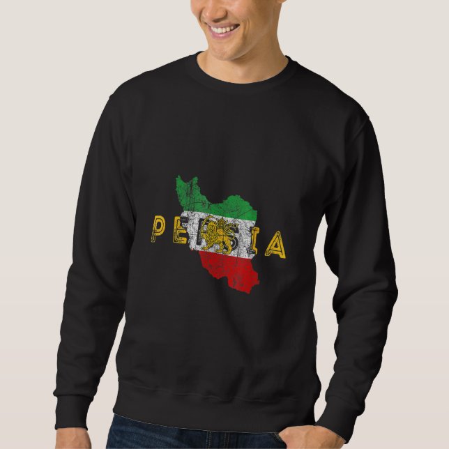 Moletom Mapa Persa e Bandeira Souvenir Afetou a Pérsia 1 (Frente)