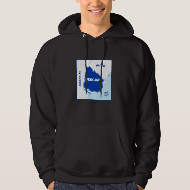 Moletom Mapa político do Uruguai em cores de bandeira. Viz (Frente)