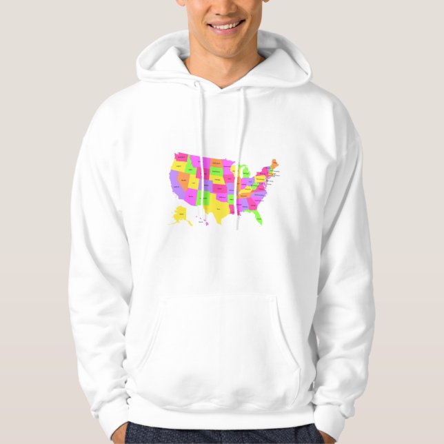 Moletom Mapa Poster dos Estados Unidos da América (Frente)