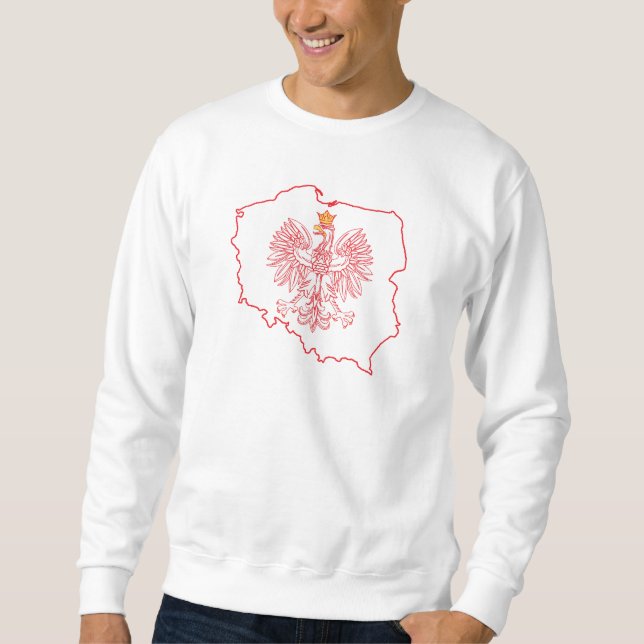Moletom Mapa Vermelho Polonês com Águia (Frente)