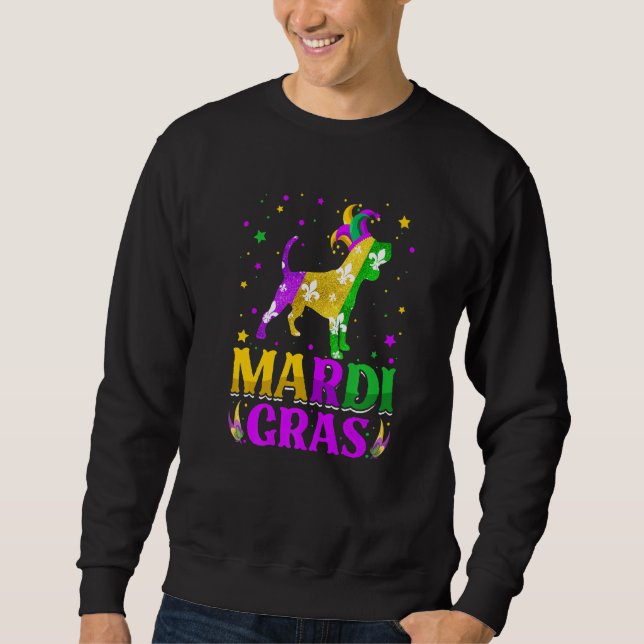 Moletom Mardi Gras Beagle Dog Lover Carnival Jester Premiu (Frente)