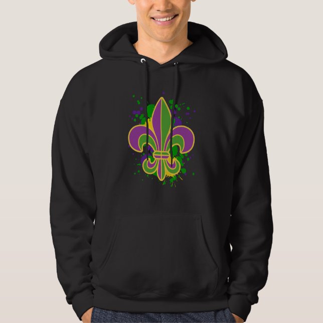 Moletom Mardi Gras Fleur De Lis Paint Splatter for men wom (Frente)