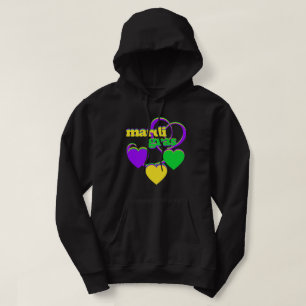 Moletom Mardi Gras Purple Yellow Green Heart Carnival