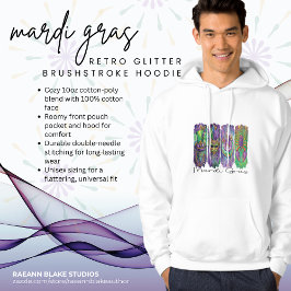 Moletom Mardi Gras Retro Glitter Brushaft Hoodie