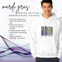 Mardi Gras Retro Glitter Pincelada Capuz