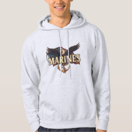 Moletom "Marines" over eagle & anchor hoodie