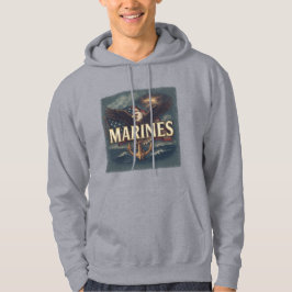 Moletom "Marines" over eagle & flag hoodie