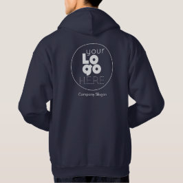 Moletom Marinho Blue Hoodie +logotipo branco da sua empres