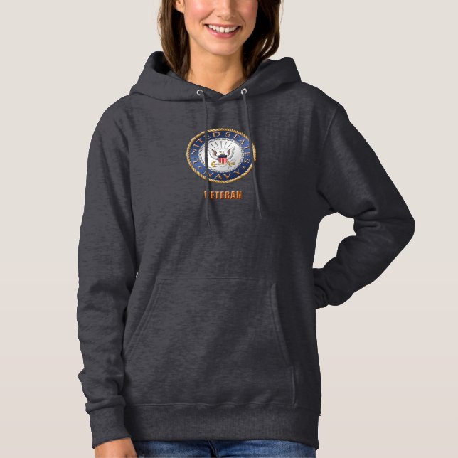 Moletom Marinho Veteran Hoodie dos EUA (Frente)